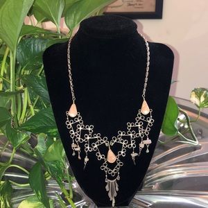 Vintage Blush Pink & Silver Necklace